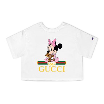 Gucci Minnie Mouse Kid Champion Lady Crop-Top T-Shirt NTB2177