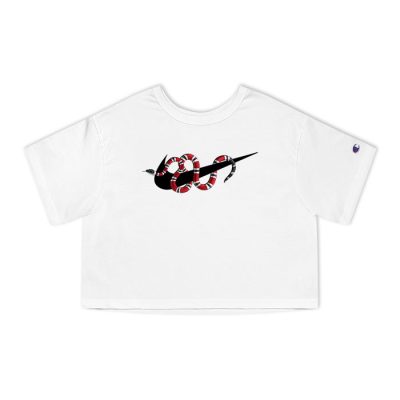 Gucci Nike Snake Logo Champion Lady Crop-Top T-Shirt NTB2204