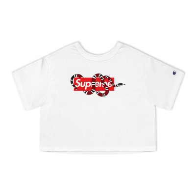 Gucci Snake Supreme Champion Lady Crop-Top T-Shirt NTB2194