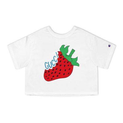 Gucci Strawberry Logo Champion Lady Crop-Top T-Shirt NTB2197