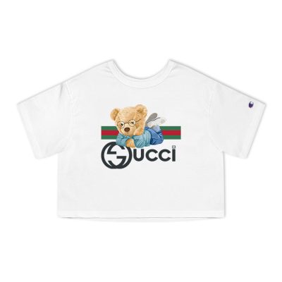 Gucci Teddy Bear Champion Lady Crop-Top T-Shirt CTB2322