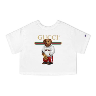 Gucci Teddy Bear Champion Lady Crop-Top T-Shirt CTB2337