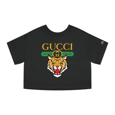 Gucci Tiger Champion Lady Heritage Crop-Top T-Shirt CTB075