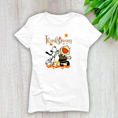 Happy Thanksgiving Charlie Snoopy Woodstock Louis Vuitton Lady T-Shirt Women Tee LTL12307