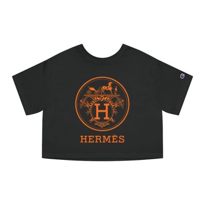 Hermes Horse Original Logo Champion Lady Crop-Top T-Shirt CTB2510