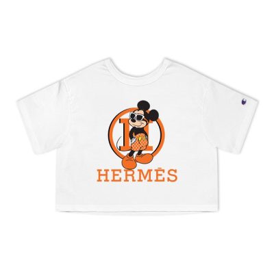 Hermes Mickey Mouse Champion Lady Crop-Top T-Shirt CTB2536