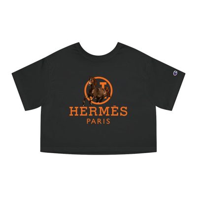 Hermes Paris Horse Champion Lady Crop-Top T-Shirt CTB2524