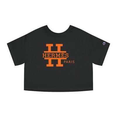 Hermes Paris Original Logo Champion Lady Crop-Top T-Shirt CTB2517