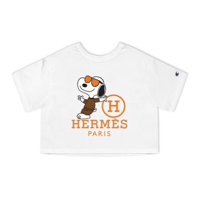 Hermes Paris Snoopy Champion Lady Crop-Top T-Shirt CTB2534