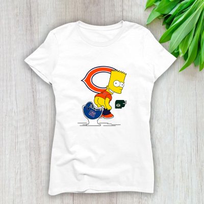 Homer Simpson X Funny X Chicago Bears Team X NFL X American Football Lady T-Shirt Women Tee LTL10901