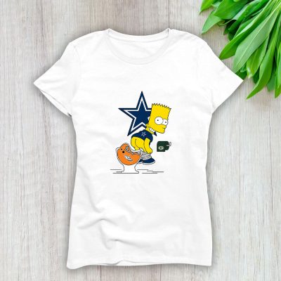 Homer Simpson X Funny X Dallas Cowboys Team X NFL X American Football Lady T-Shirt Women Tee LTL10895