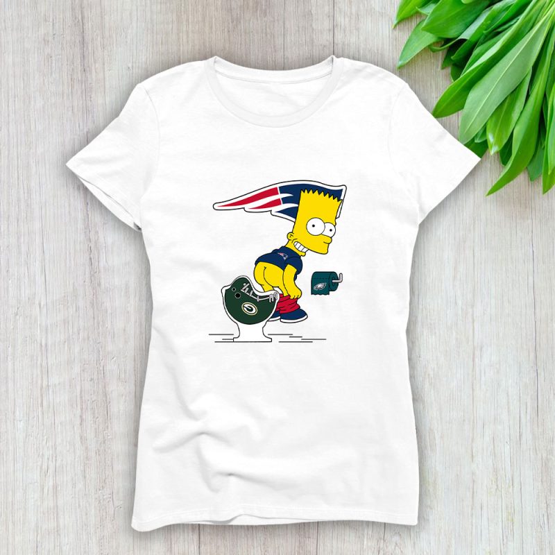 Homer Simpson X Funny X New England Patriots Team X NFL X American Football Lady T-Shirt Women Tee LTL10897