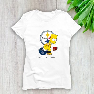 Homer Simpson X Funny X Pittsburgh Steelers Team X NFL X American Football Lady T-Shirt Women Tee LTL10898