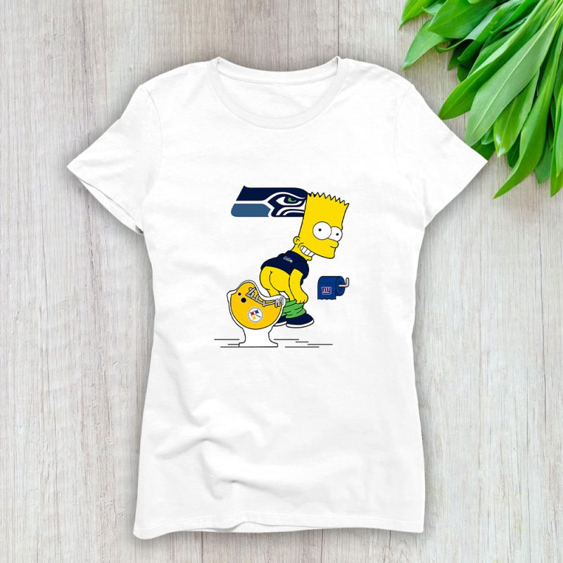 Homer Simpson X Funny X Seattle Seahawks Team X NFL X American Football Lady T-Shirt Women Tee LTL10894