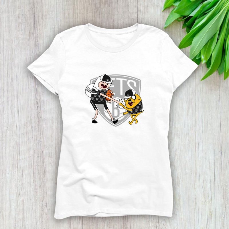 Jake The Dog Finn X Brooklyn Nets Team X NBA X Basketball Lady T-Shirt Women Tee LTL10865