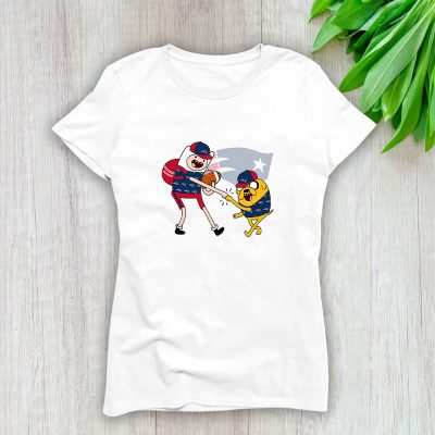 Jake The Dog Finn X New England Patriots Team X NFL X American Football Lady T-Shirt Women Tee LTL10867