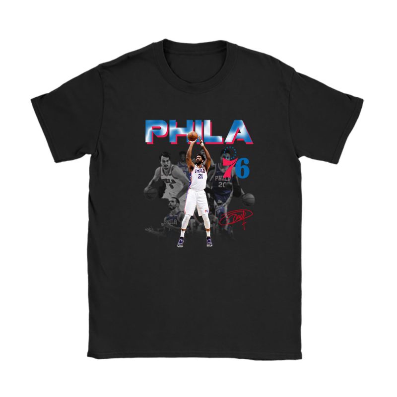 Joel Embiid 21 X Philadelphia 76ers Basketball Team X 90s Style Vintage Unisex T-Shirt Cotton Tee TAT10968