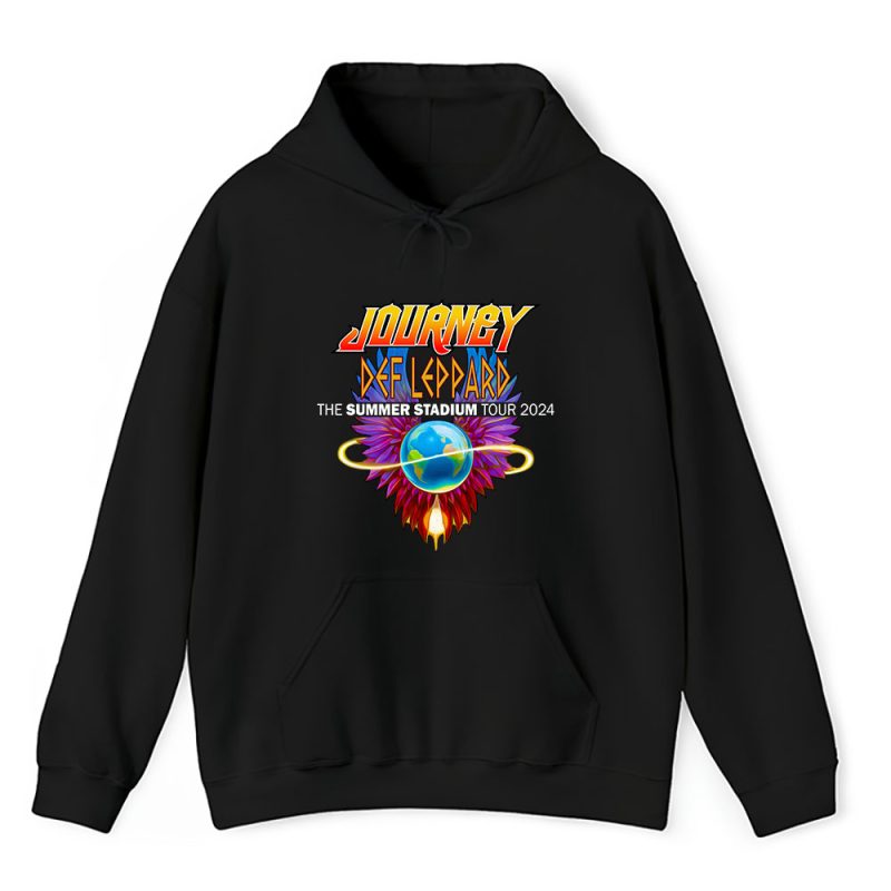 Journey Band Def Leppard Journey Stadium Tour 2024 Unisex Hoodie TAH12498