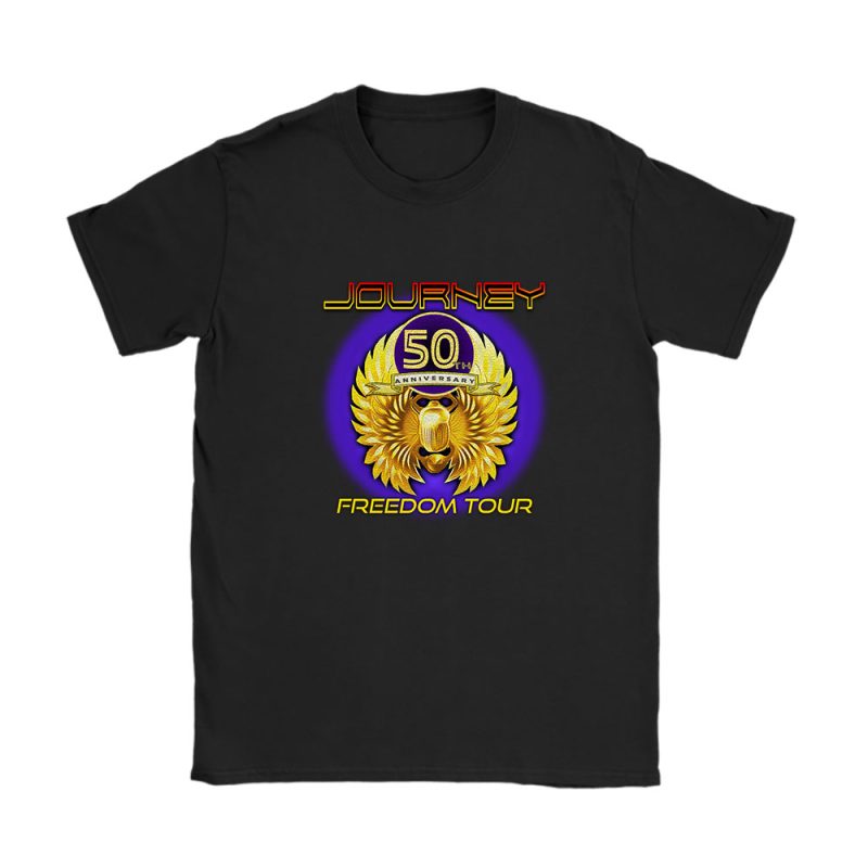 Journey Band Repeat Logo Freedom 2024 Tour 50th Anniversary Unisex T-Shirt Cotton Tee TAT12502