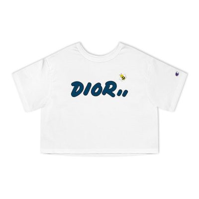 Kaws X Dior Logo Luxury Champion Lady Crop-Top T-Shirt CTB2646