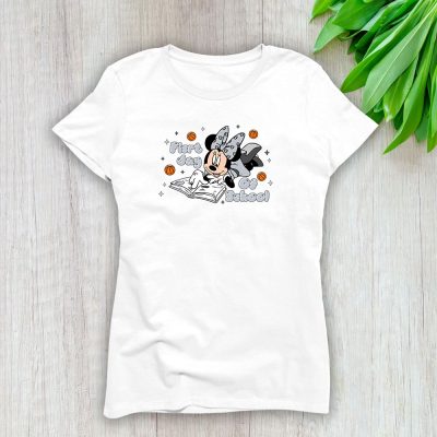 Las Vegas Raiders X Welcome Back To School Gift X Minnie Mouse Lady T-Shirt Women Tee LTL11179