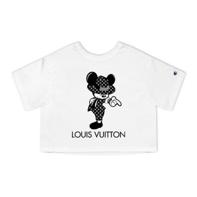 Louis Vuitton Black And White Pattern Mickey Michael Jackson Champion Lady Heritage Crop-Top T-Shirt CTB150