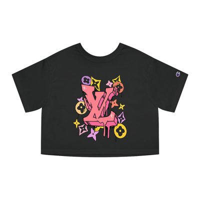 Louis Vuitton Graffiti Logo Champion Lady Heritage Crop-Top T-Shirt CTB183