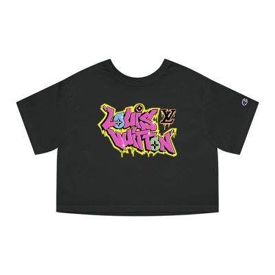 Louis Vuitton Graffiti Logo Champion Lady Heritage Crop-Top T-Shirt CTB184