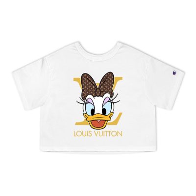 Louis Vuitton Logo Luxury Daisy Duck Champion Lady Crop-Top T-Shirt CTB2349