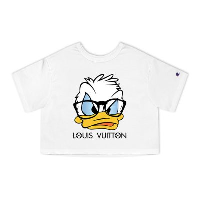 Louis Vuitton Logo Luxury Donald Duck Champion Lady Crop-Top T-Shirt CTB2359