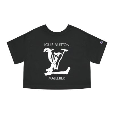 Louis Vuitton Logo Luxury Malletier Champion Lady Heritage Crop-Top T-Shirt CTB201