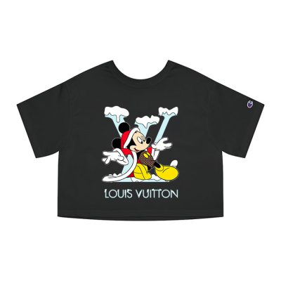 Louis Vuitton Logo Luxury Mickey Mouse Champion Lady Crop-Top T-Shirt NTB2109