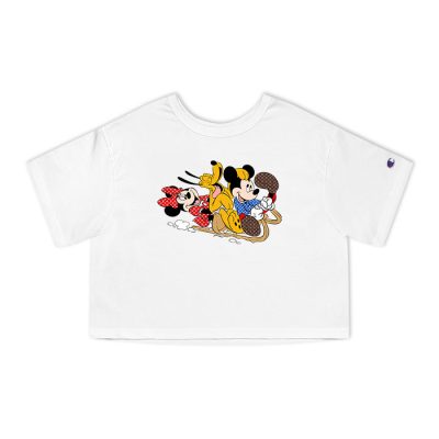 Louis Vuitton Logo Luxury Mickey Mouse Minie Mouse Pluto Champion Lady Crop-Top T-Shirt NTB2122