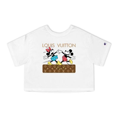 Louis Vuitton Logo Luxury Mickey Mouse Minnie Mouse Dance Champion Lady Crop-Top T-Shirt NTB2111