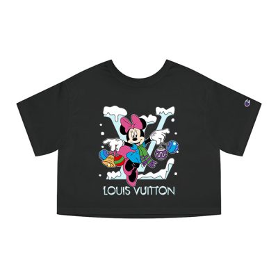 Louis Vuitton Logo Luxury Minnie Mouse Champion Lady Heritage Crop-Top T-Shirt CTB132