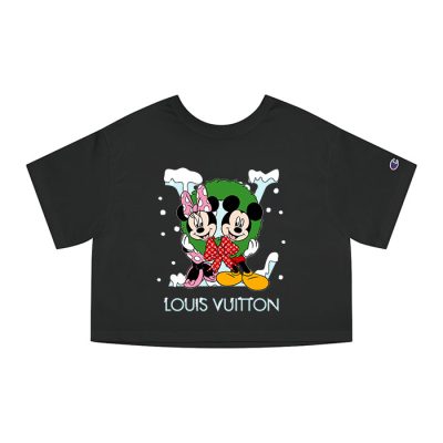 Louis Vuitton Logo Luxury Minnie Mouse Mickey Mouse Champion Lady Heritage Crop-Top T-Shirt CTB133