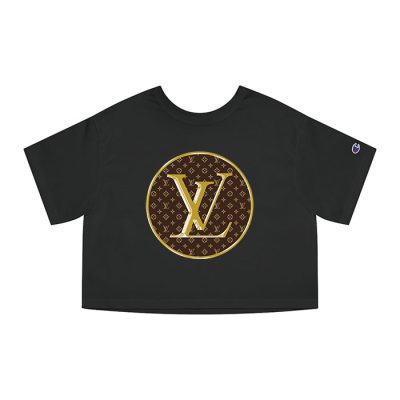 Louis Vuitton Logo Luxury Monogram Canvas Pattern Champion Lady Crop-Top T-Shirt NTB2133