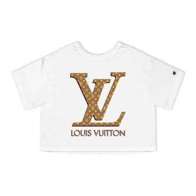 Louis Vuitton Logo Luxury Monogram Canvas Pattern Champion Lady Heritage Crop-Top T-Shirt CTB202