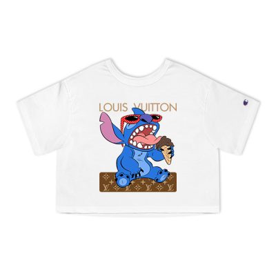 Louis Vuitton Logo Luxury Stitch Champion Lady Crop-Top T-Shirt CTB2352