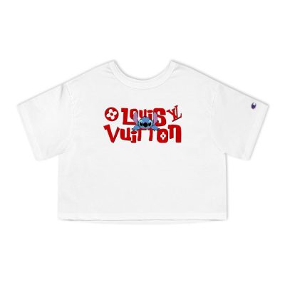 Louis Vuitton Logo Luxury Stitch Champion Lady Crop-Top T-Shirt CTB2365