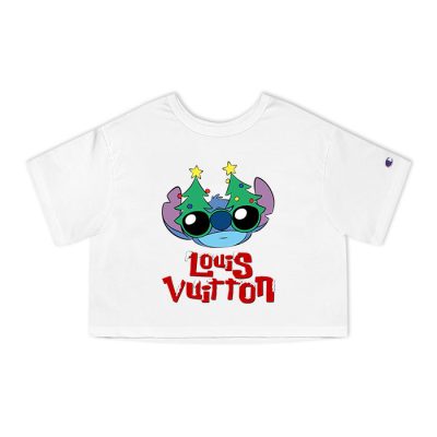 Louis Vuitton Logo Luxury Stitch Christmas Champion Lady Crop-Top T-Shirt CTB2361