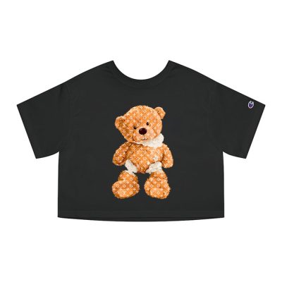 Louis Vuitton Logo Luxury Teddy Bear Champion Lady Crop-Top T-Shirt NTB2137