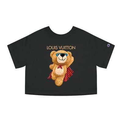 Louis Vuitton Logo Luxury Teddy Bear Champion Lady Crop-Top T-Shirt NTB2140