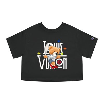 Louis Vuitton Logo Luxury Teddy Bear Tennis Champion Lady Crop-Top T-Shirt NTB2152