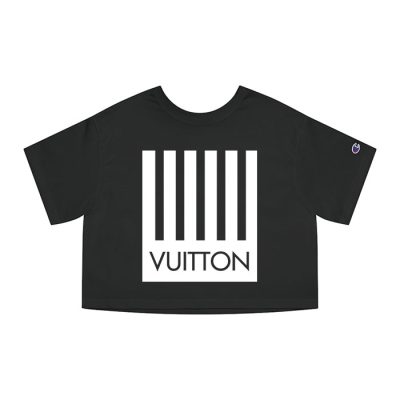 Louis Vuitton Logo Luxury With Barcode Logo Champion Lady Heritage Crop-Top T-Shirt CTB200