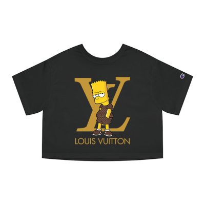 Louis Vuitton Luxury Logo Bart Simpson Monogram Canvas Pattern Champion Lady Heritage Crop-Top T-Shirt CTB158