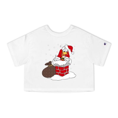 Louis Vuitton Monogram Canvas Pattern Donald Duck Santa Champion Lady Heritage Crop-Top T-Shirt CTB128