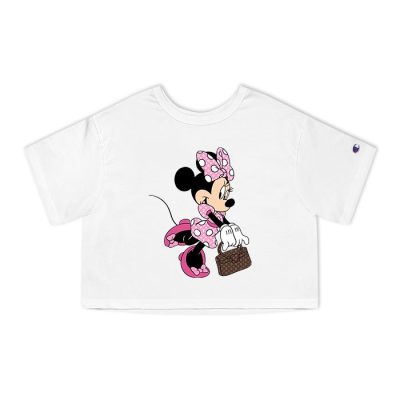 Louis Vuitton Monogram Canvas Pattern Minnie Mouse Champion Lady Heritage Crop-Top T-Shirt CTB172