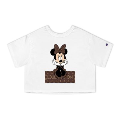 Louis Vuitton Monogram Canvas Pattern Minnie Mouse Champion Lady Heritage Crop-Top T-Shirt CTB173