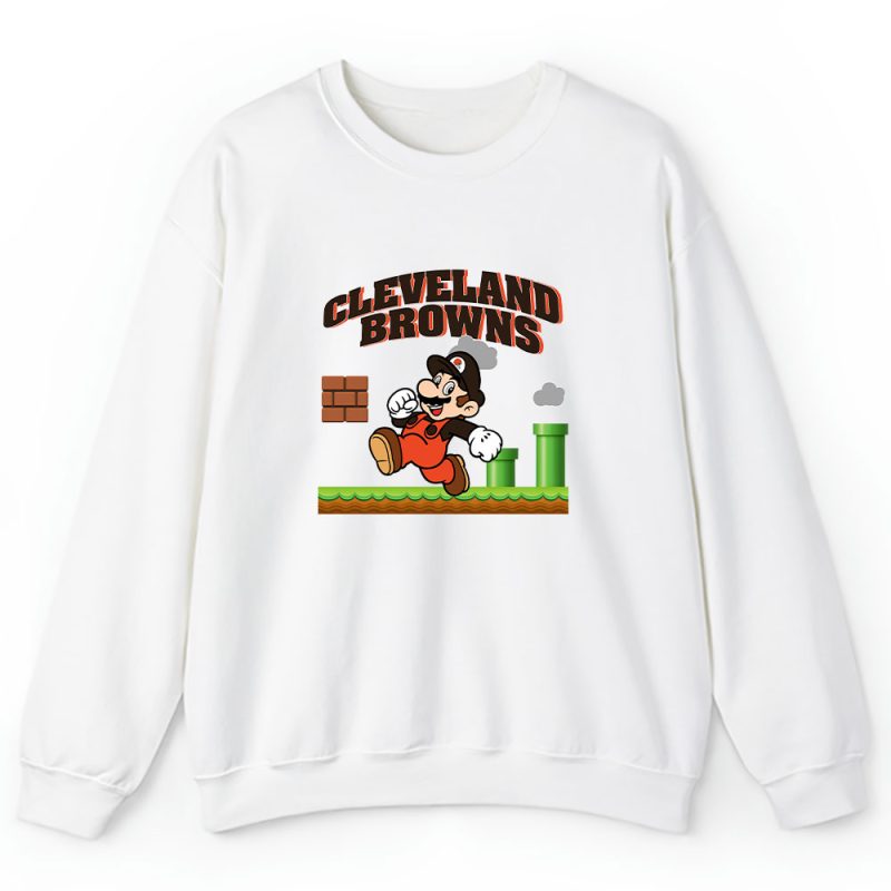 Mario X Cleveland Browns Team NFL American Football Unisex Sweatshirt TAS8584